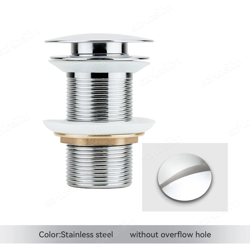 Pop‑Up Basin Drain Plug with Overflow Options – Buy 1, Get 1 Free-Brushed Gold-State of Style