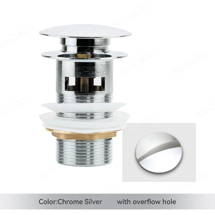 Pop‑Up Basin Drain Plug with Overflow Options – Buy 1, Get 1 Free-Brushed Gold-State of Style