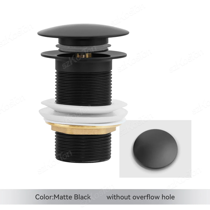 Pop‑Up Basin Drain Plug with Overflow Options – Buy 1, Get 1 Free-Brushed Gold-State of Style