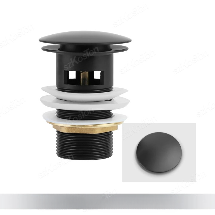 Pop‑Up Basin Drain Plug with Overflow Options – Buy 1, Get 1 Free-Matte Black Hole-State of Style