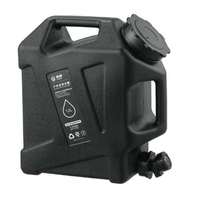 Portable 12L Water Container - AquaTrek-Black-State of Style