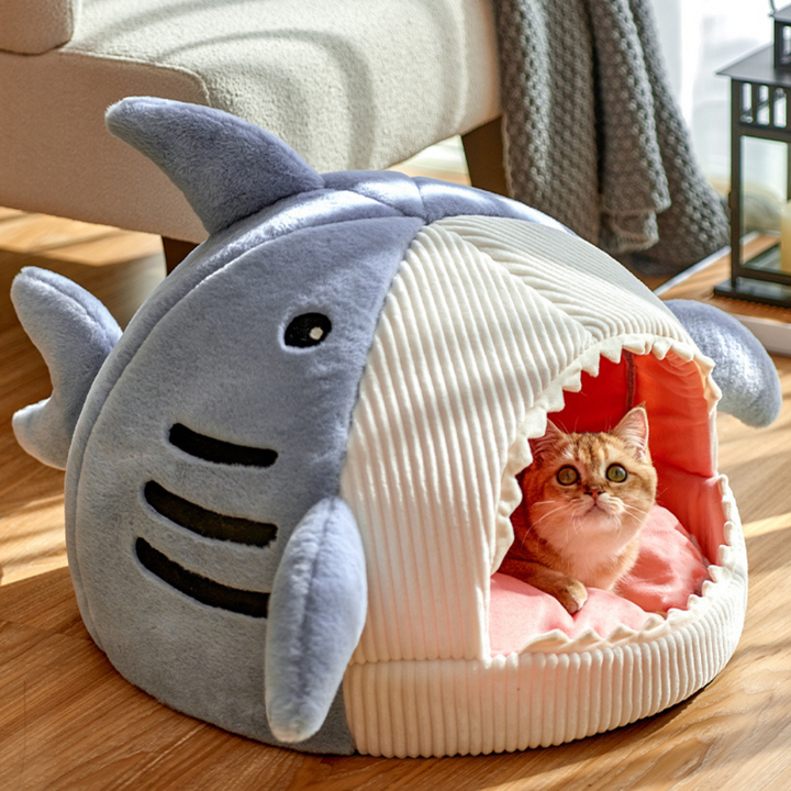 Portable Cat Cave with Warm Cushion - CozyCave-Blue-S-State of Style