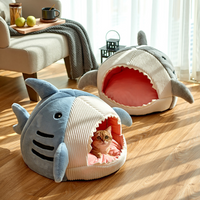 Portable Cat Cave with Warm Cushion - CozyCave-Blue-S-State of Style