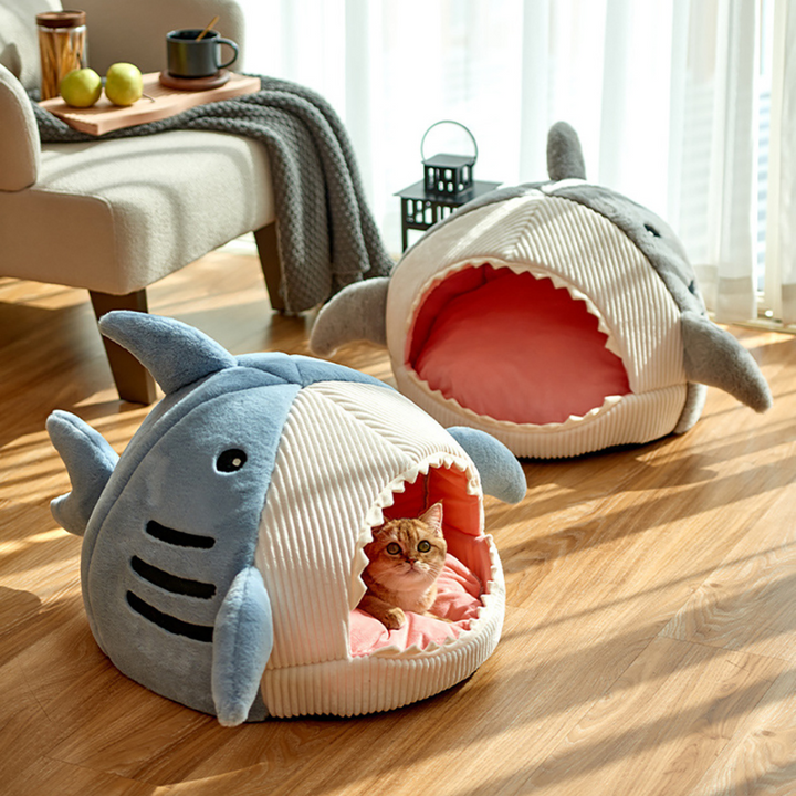 Portable Cat Cave with Warm Cushion - CozyCave-Blue-S-State of Style