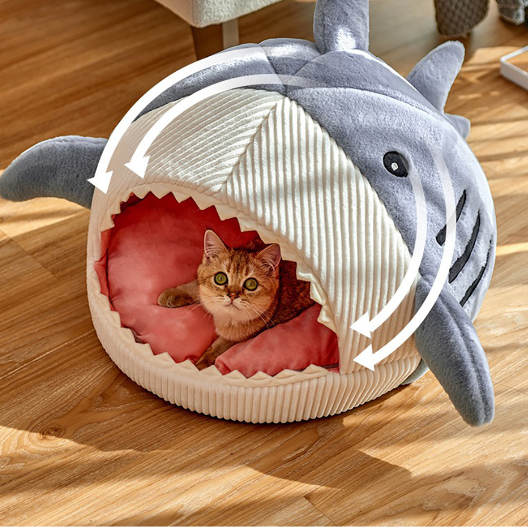 Portable Cat Cave with Warm Cushion - CozyCave-Blue-S-State of Style