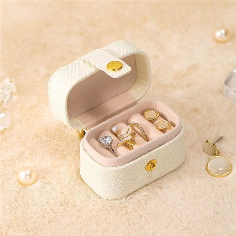 Portable Mini Jewellery Box | Travel Organizer-WHITE-State of Style