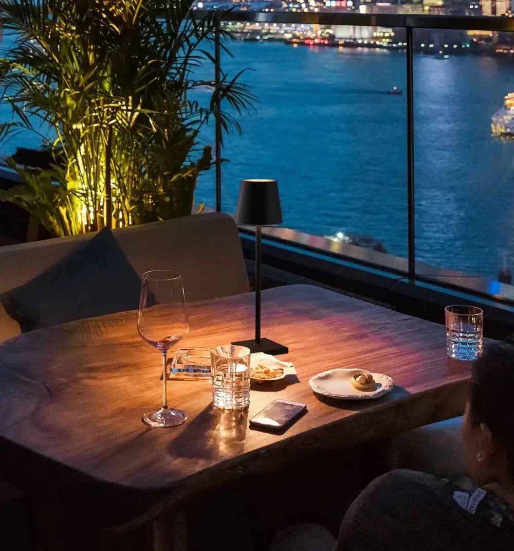 Portable Modern Aluminium Dimmable Table Lamp - LumiNova-Black-State of Style