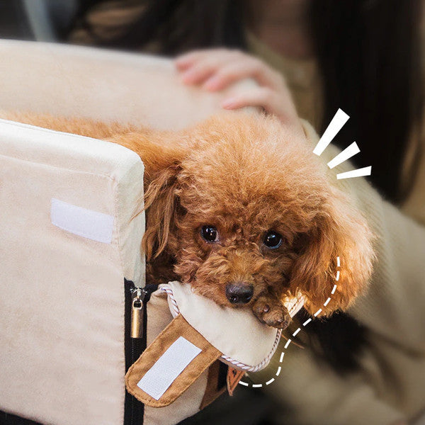 Portable Travel Basket for Small Dogs - TravelBuddy-Beige-State of Style