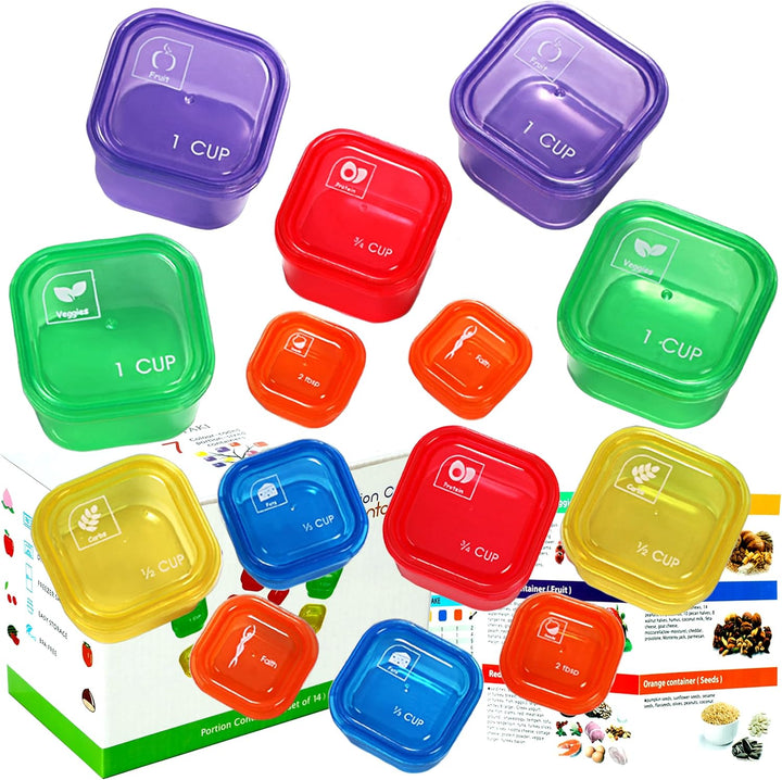 Portion Control Containers (14-Piece Set) - 21 Day Fix for Weight Loss-State of Style