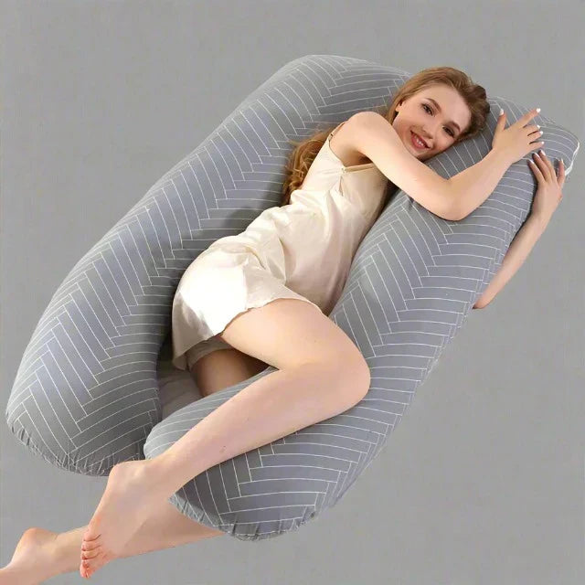 Pregnancy pillow - MammaNest-Grey Striped-State of Style