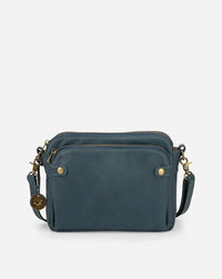 PremierSatchel Leather Crossbody Shoulder Bag-Blue-State of Style