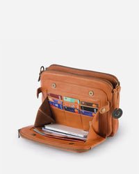 PremierSatchel Leather Crossbody Shoulder Bag-Brown-State of Style