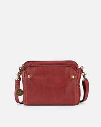 PremierSatchel Leather Crossbody Shoulder Bag-Red-State of Style