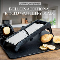 Premium food slicer with cut-resistant gloves-Adjustable Mandoline-State of Style