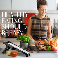 Premium food slicer with cut-resistant gloves-Adjustable Mandoline-State of Style