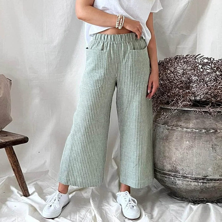 Premium Linen Pants for Women - Sophia-Green-S-State of Style