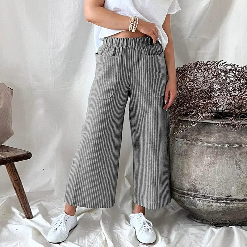 Premium Linen Pants for Women - Sophia-Grey-S-State of Style