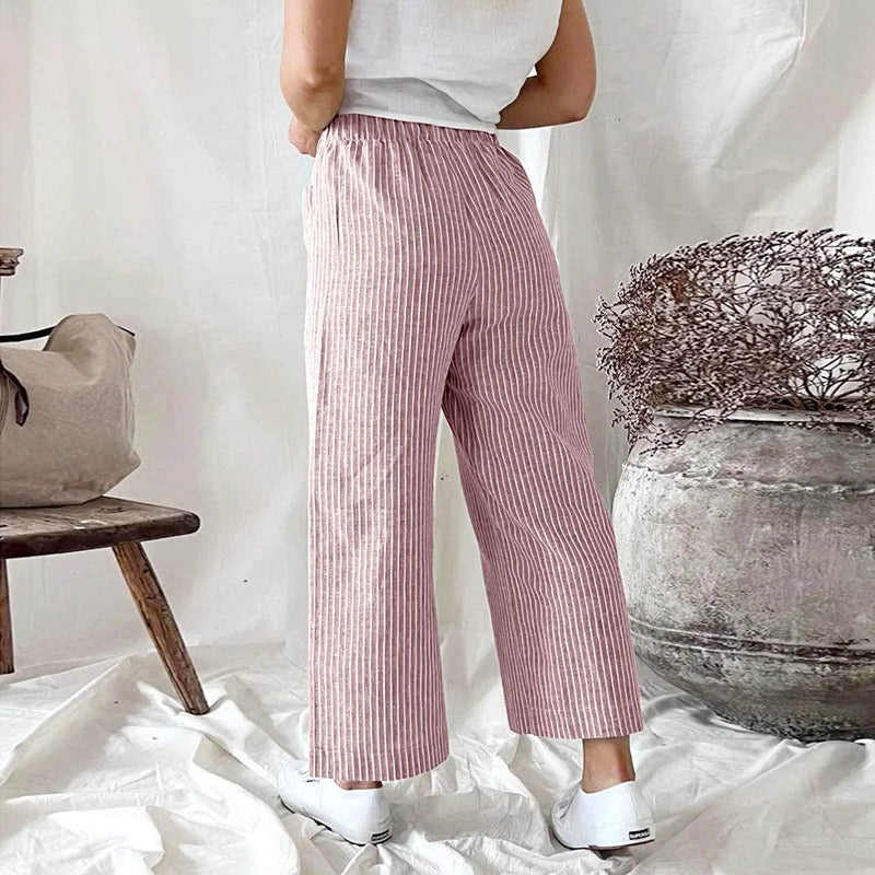 Premium Linen Pants for Women - Sophia-Pink-S-State of Style
