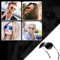 Premium Polarised Aviator Sunglasses - Joey-Grey frame - Black lens-State of Style
