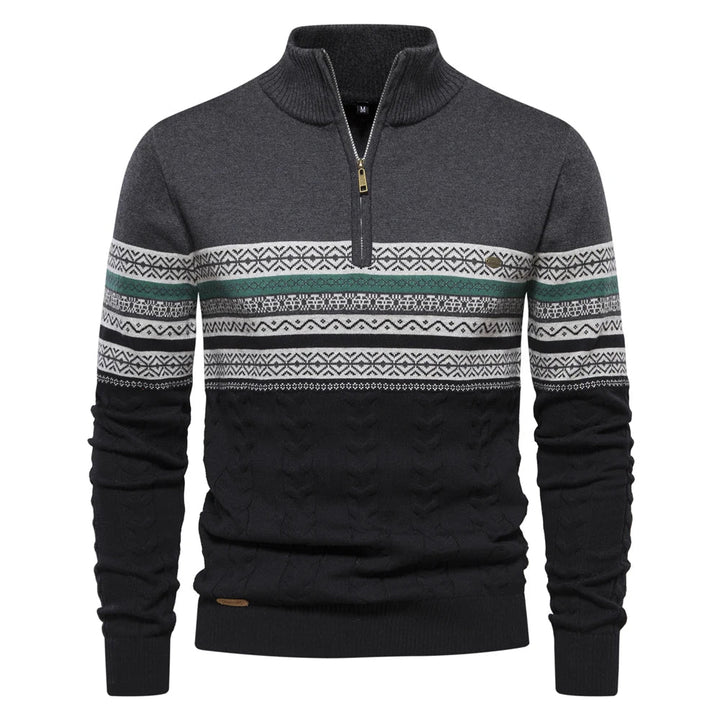 Premium Retro-Pattern Jumper - Leo-Dark Grey-S-State of Style