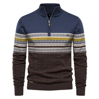 Premium Retro-Pattern Jumper - Leo-Light Blue-S-State of Style
