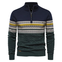 Premium Retro-Pattern Jumper - Leo-Navy Blue-S-State of Style