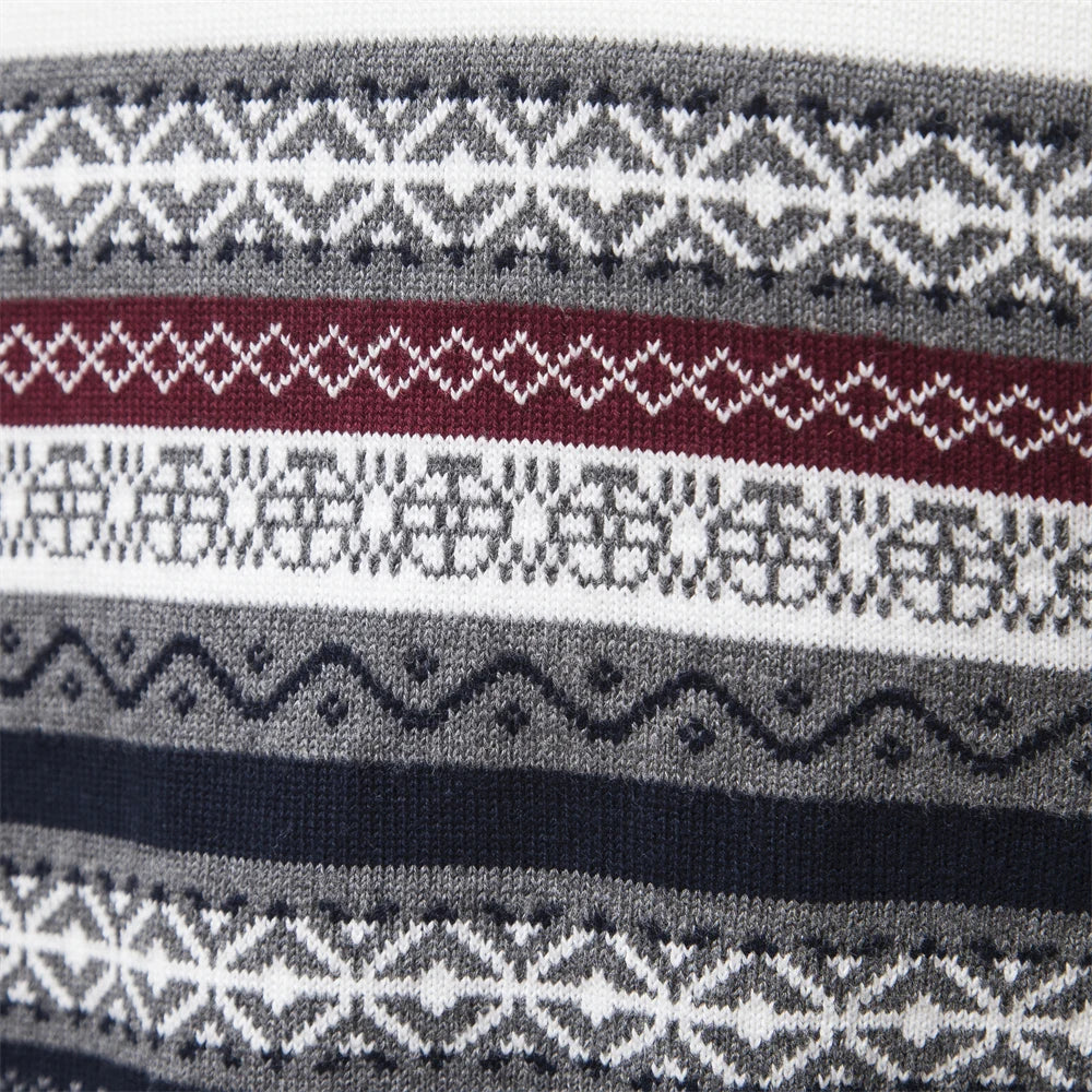 Premium Retro-Pattern Jumper - Leo-White-S-State of Style