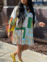 Printed A-Line Summer Dress in Plus Sizes-White-2XL-State of Style