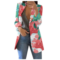 Printed Cropped Women's Blazer - Savannah-Pink-S-State of Style