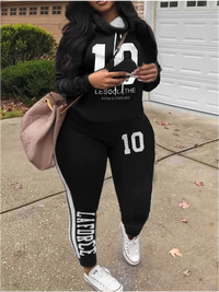 Printed Tracksuit Set in Plus Sizes-Black 1-L-State of Style