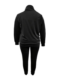 Printed Tracksuit Set in Plus Sizes-Blue-L-State of Style