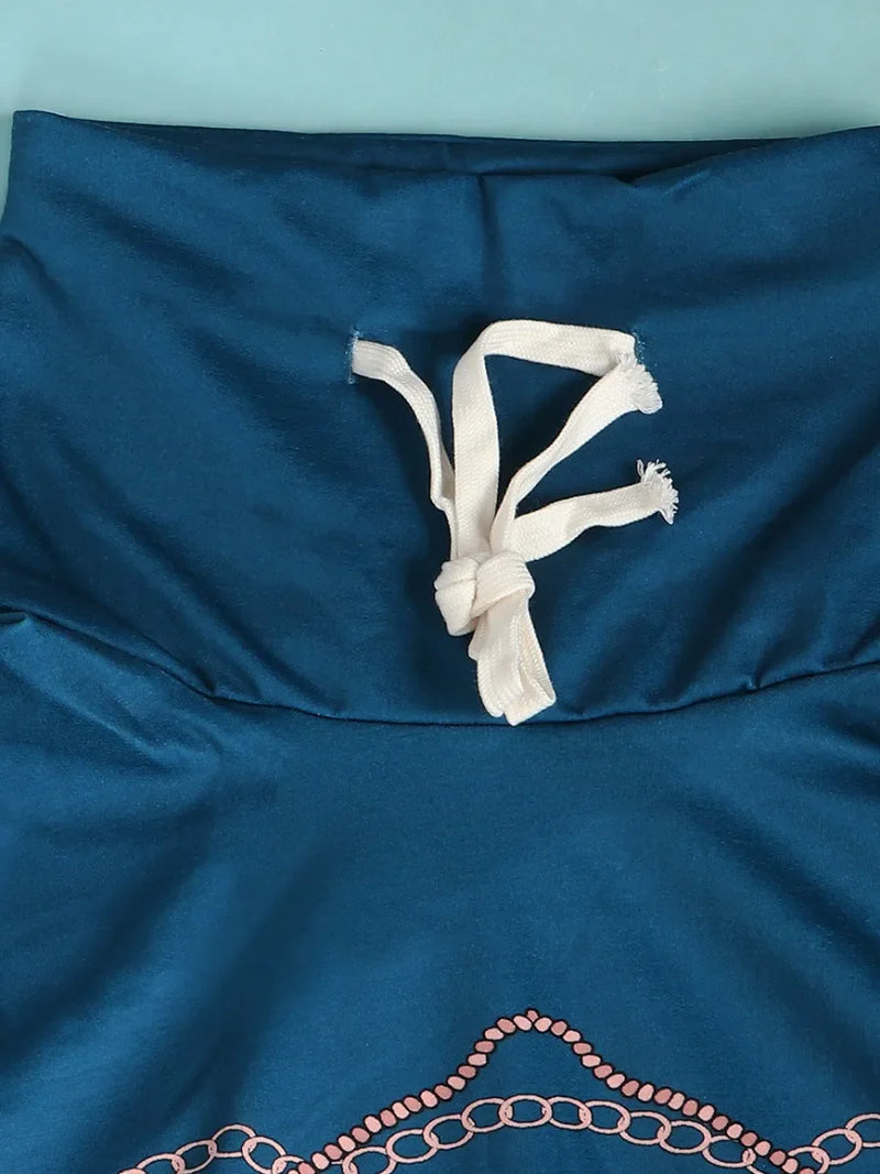 Printed Tracksuit Set in Plus Sizes-Blue-L-State of Style