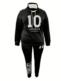 Printed Tracksuit Set in Plus Sizes-Blue-L-State of Style