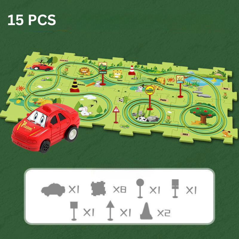 Problem-Solving Kids' Puzzle - RacePuzzle-15 Parts-Safari-State of Style