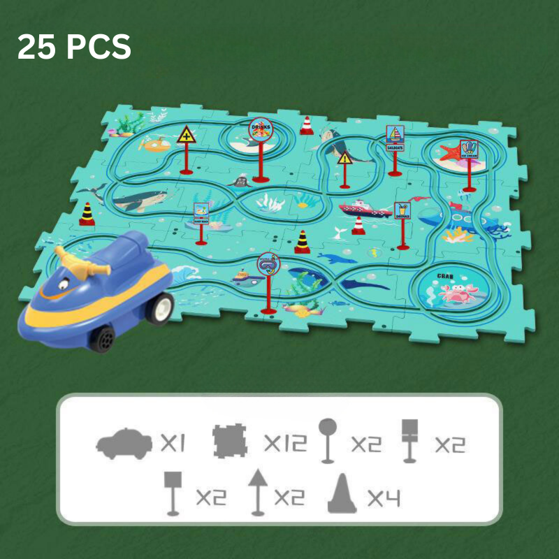 Problem-Solving Kids' Puzzle - RacePuzzle-25 Parts-Ocean-State of Style