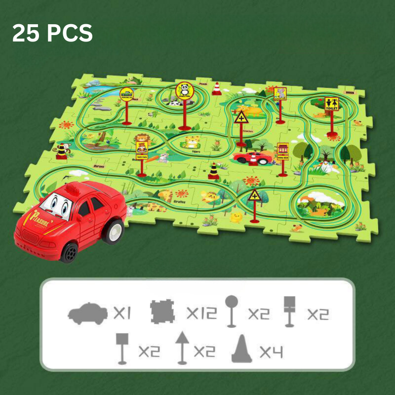 Problem-Solving Kids' Puzzle - RacePuzzle-5 Parts-Dinosaur-State of Style