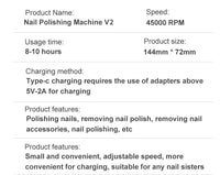 PROFESSIONELE 45000RPM DRAAGBARE ELEKTRISCHE NAGELVIJL MET OPLAADBARE ACCU | LAGE GELUIDSNIVEAU VOOR MANICURE-Wit-State of Style