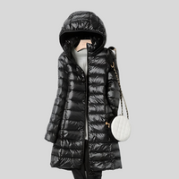 PUFFY WINTER JACKET WITH ZIP AND SIDE POCKETS-M-Black-State of Style