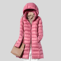 PUFFY WINTER JACKET WITH ZIP AND SIDE POCKETS-M-Pink-State of Style