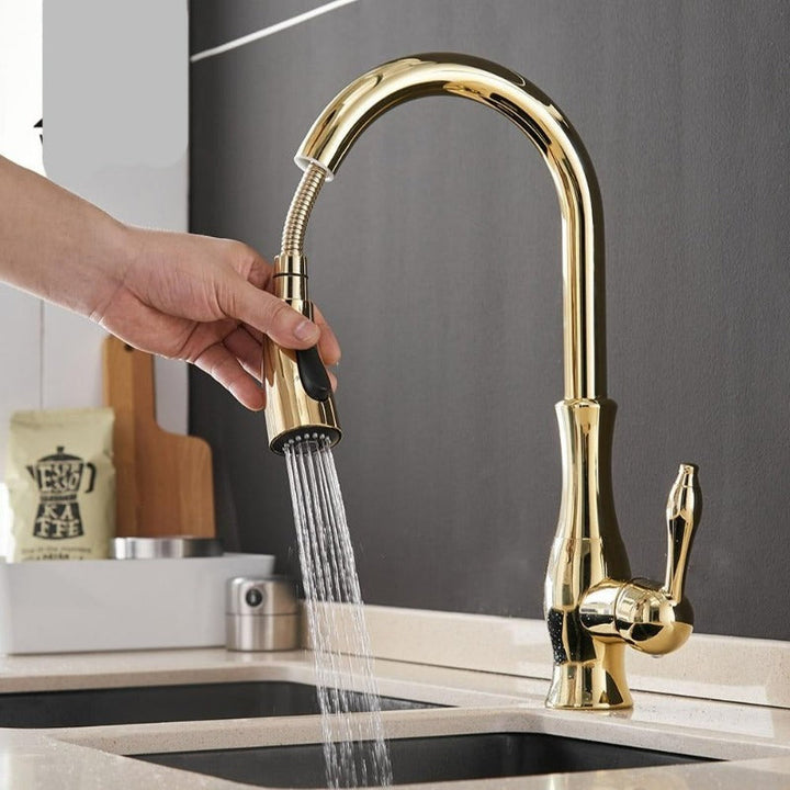 Pull-Out Kitchen Tap - FlexFlow-Brushed Steel-State of Style