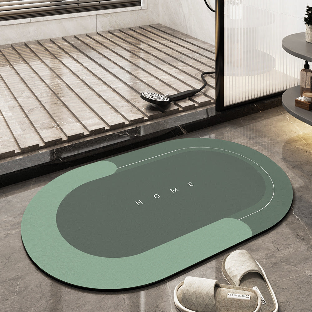 Quick-Dry, Ultra-Absorbent Bath Mat - AquaComfort-40*60 cm-Oval-Green-State of Style