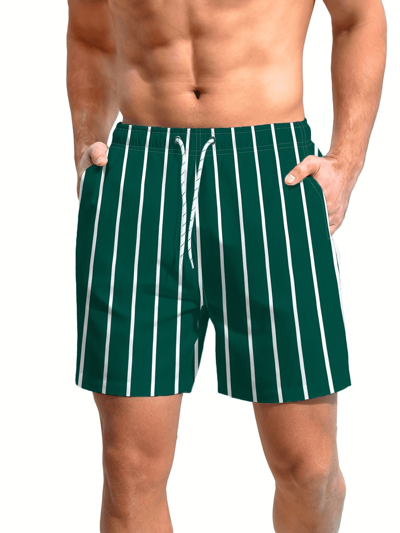 Quick-drying men's swim shorts with a comfortable fit – Luca-Dark green-S-State of Style