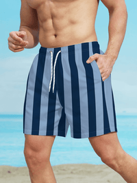 Quick-drying men's swim shorts with a comfortable fit – Luca-Navy blue-S-State of Style
