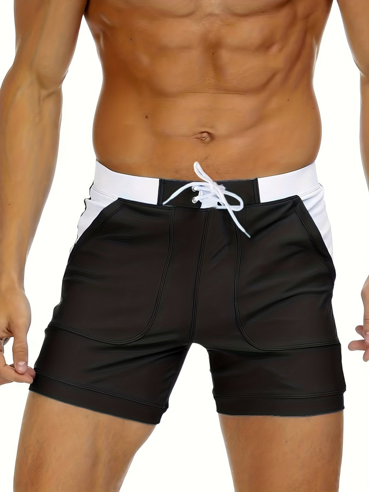 Quick-drying men’s swim shorts with breathable design – Elias-Black-XS-State of Style