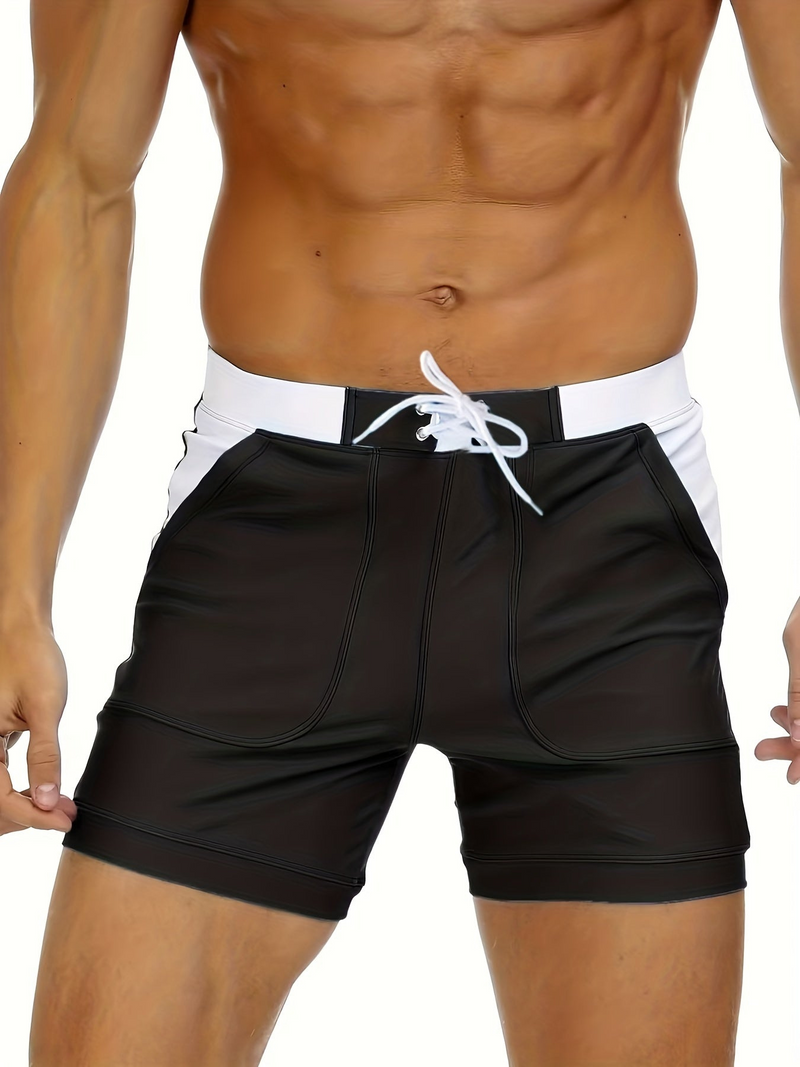 Quick-drying men’s swim shorts with breathable design – Elias-Black-XS-State of Style