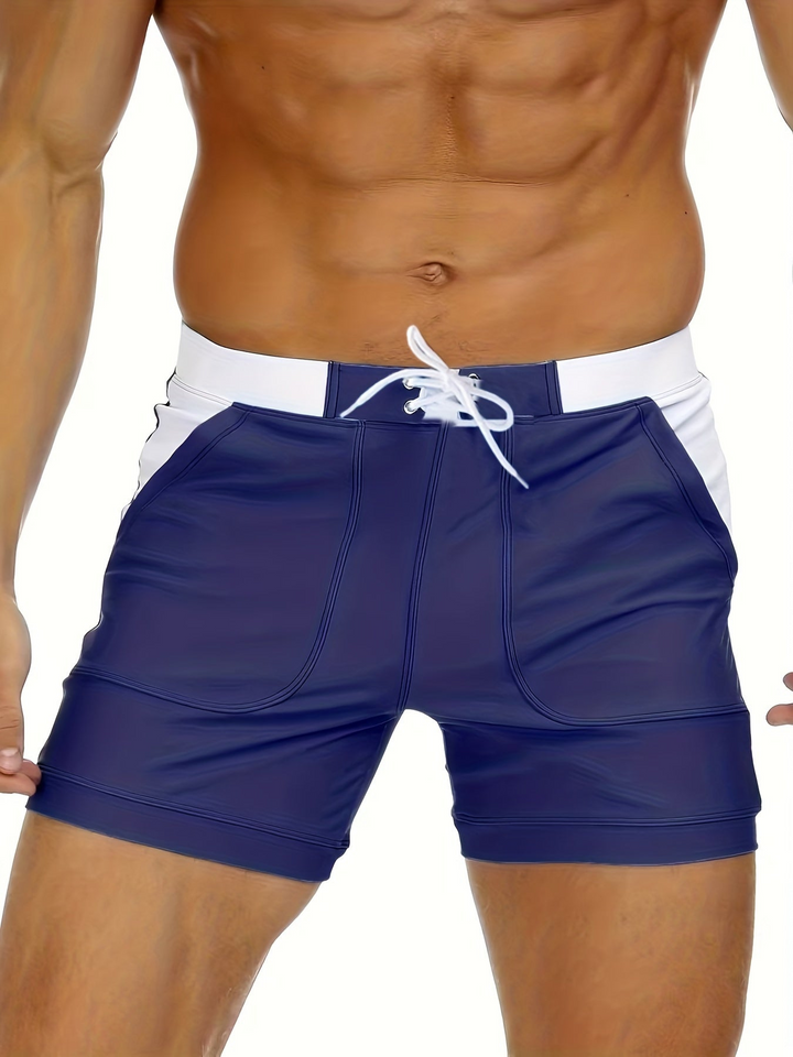 Quick-drying men’s swim shorts with breathable design – Elias-Navy blue-XS-State of Style