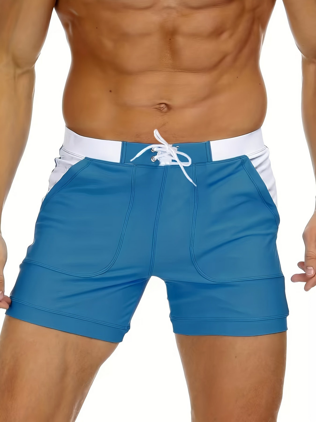 Quick-drying men’s swim shorts with breathable design – Elias-Peacock blue-XS-State of Style