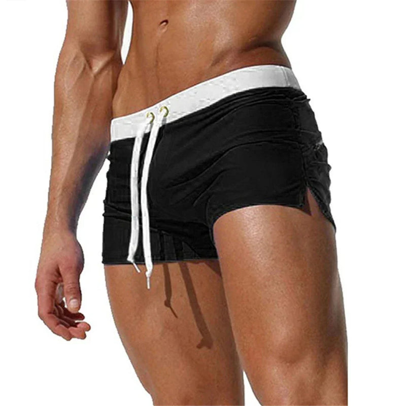 Quick-drying men's swim shorts with pockets – Leano-White-S-State of Style