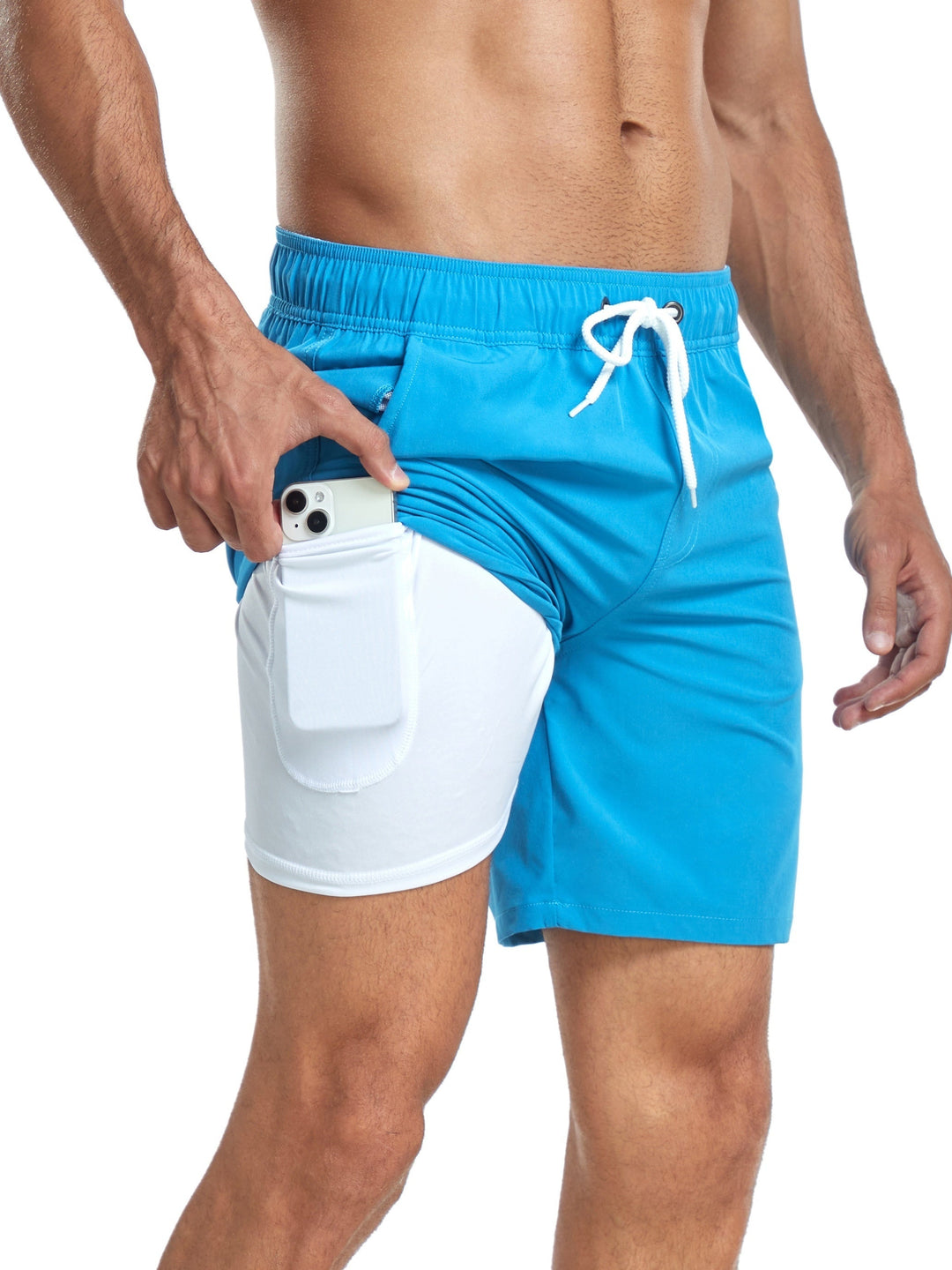 Quick-drying men's swim shorts with stretch & mobile phone pocket – Jonas-Blue-S-State of Style