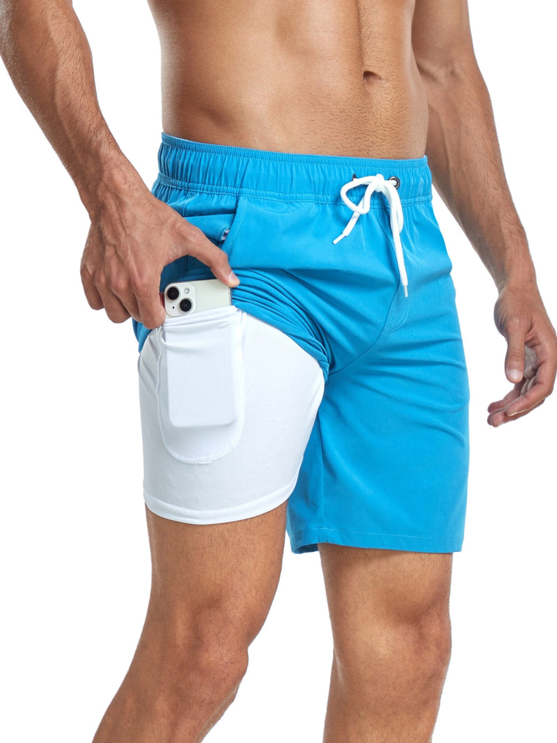 Quick-drying men's swim shorts with stretch & mobile phone pocket – Jonas-Blue-S-State of Style